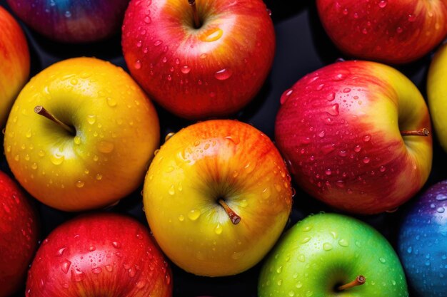 Background of rainbow apples