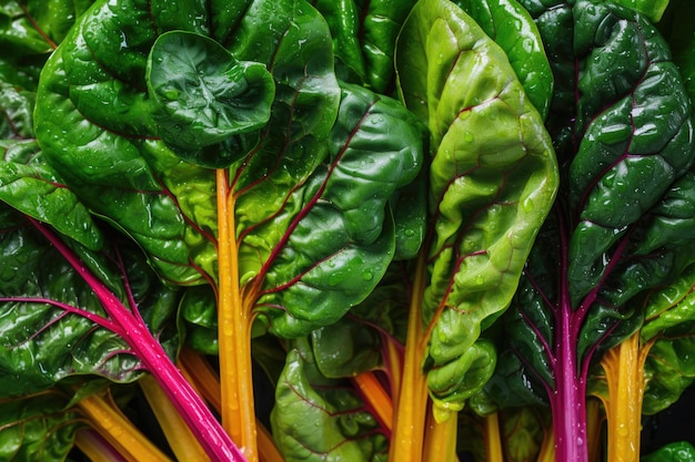 Background of rainbow chard