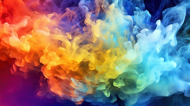 Background of rainbow colorful smoke