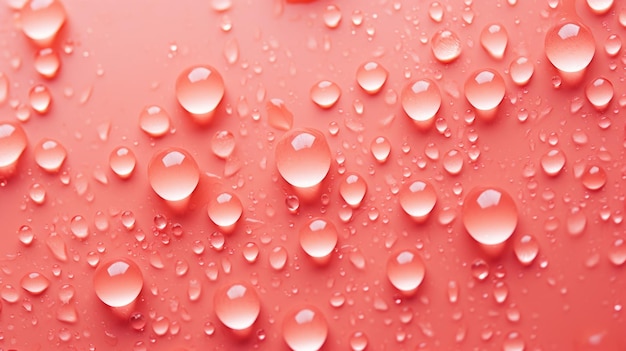 The background of raindrops is in Coral color