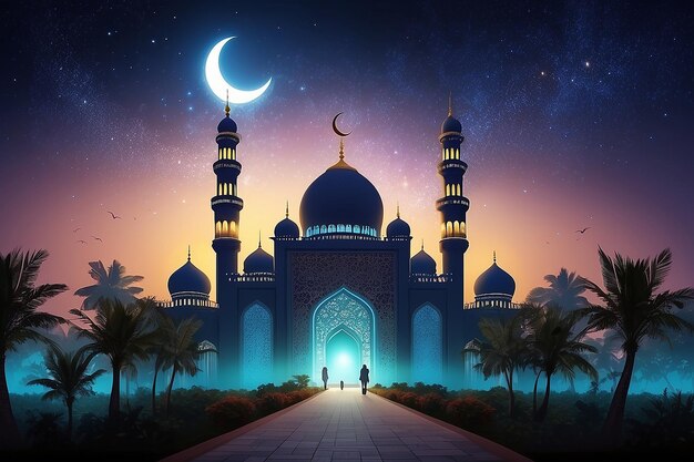 Background Ramadhan 1445 H 3D background