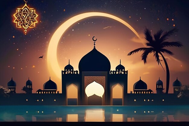 Background Ramadhan 1445 H 3D background