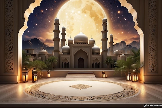 Background Ramadhan 1445 H 3D background