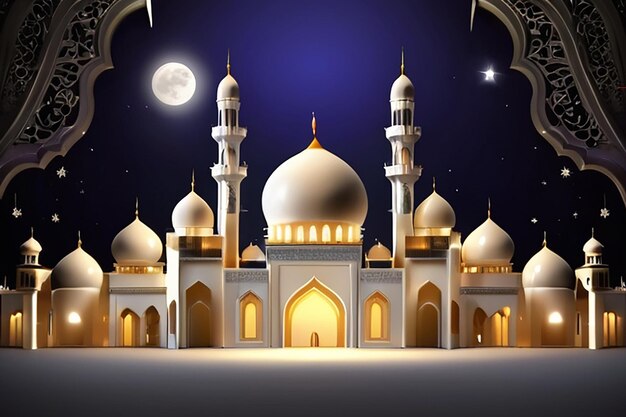 Background Ramadhan 1445 H 3D background