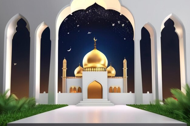 Photo background ramadhan 1445 h 3d background