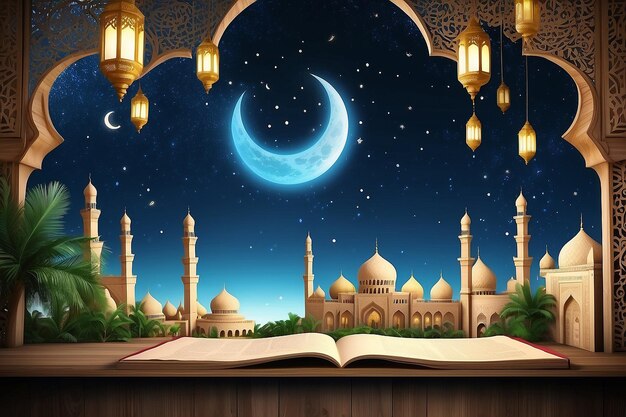 Photo background ramadhan 1445 h 3d background