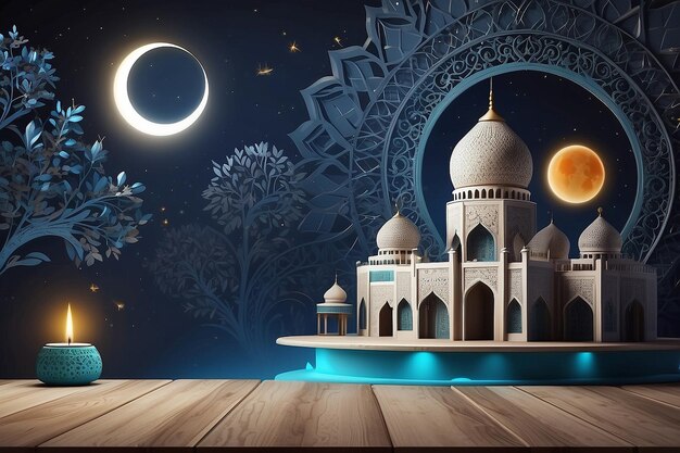 Photo background ramadhan 1445 h 3d background