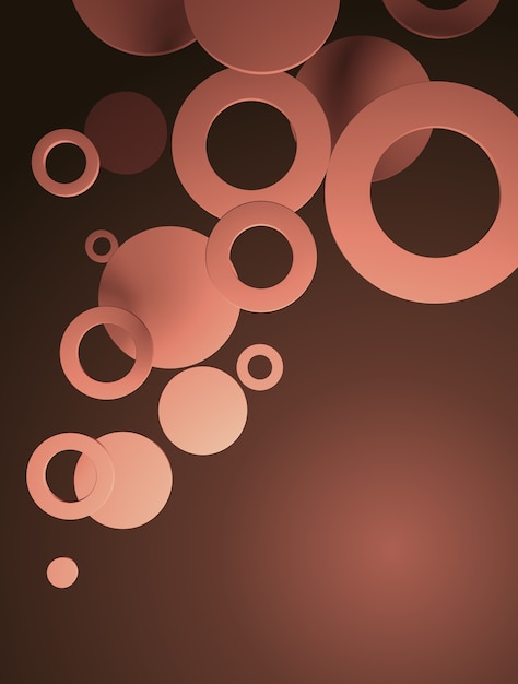 Background in red gradient, with circular figures