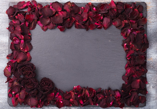 Background of red rose petals