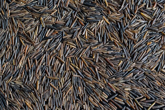 background of rice, brown or black wild rice