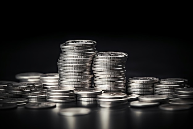 A background of rising stacks of coins