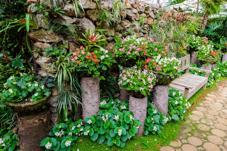 Photo background for shooting greenhouse plants and flowers show