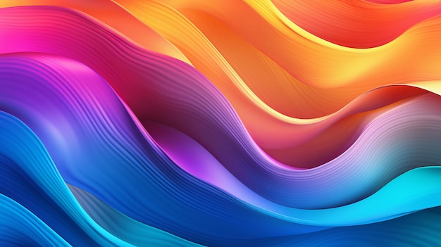 Background showcases a vibrant and multicolored gradient waves design adding a burst of lively hues that create an eyecatching and dynamic visual experience generative ai