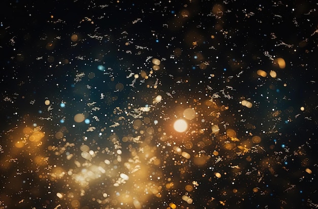 a background showing lights snow and some bright colors in the style of dark gold