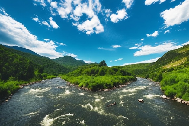 background sky mount river