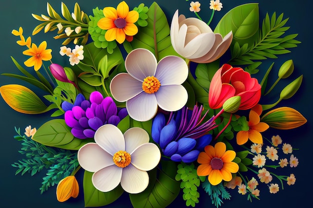 Background of spring flowers