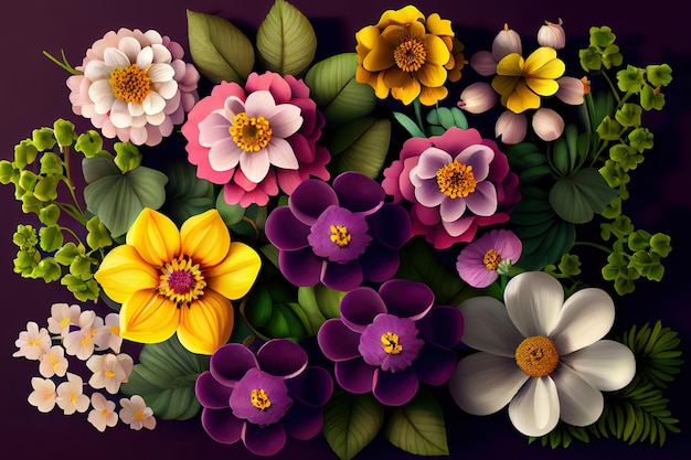 Background of spring flowers