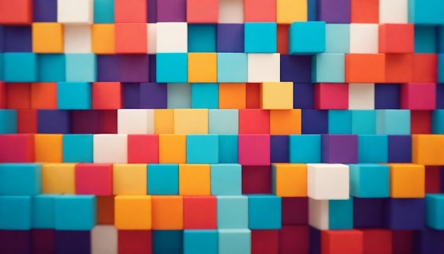 background of stacked colorful cubes