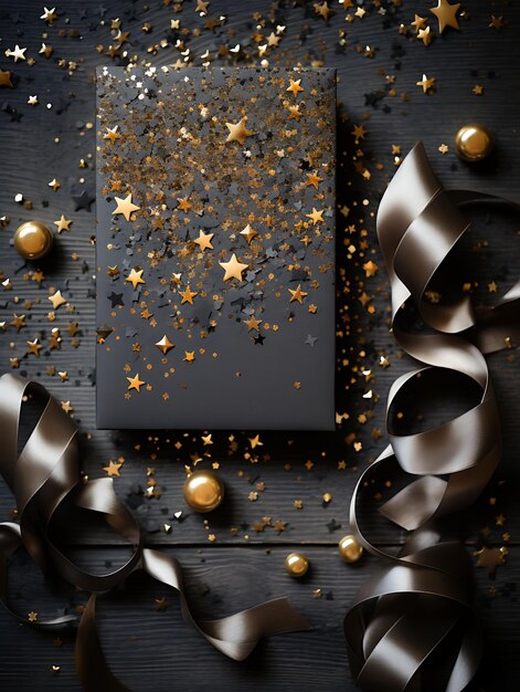 Foto sfondio di starry night invitations star shape glitter paper midnight c design concept art