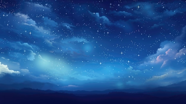 The background of the starry sky is in Azure color