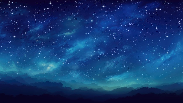 Фон звездного неба имеет цвет индиго.