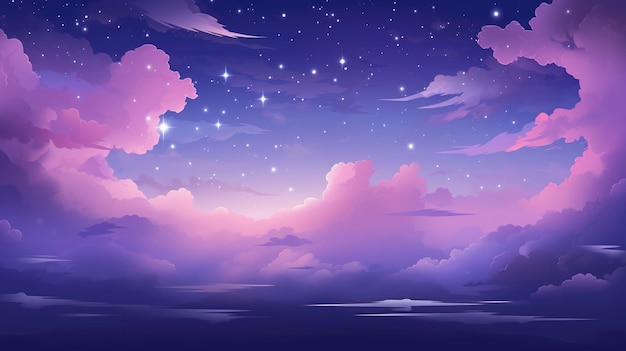 The background of the starry sky is in Mauve color