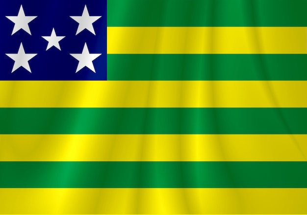 background of the state flag of goias in slightly wavy fabric