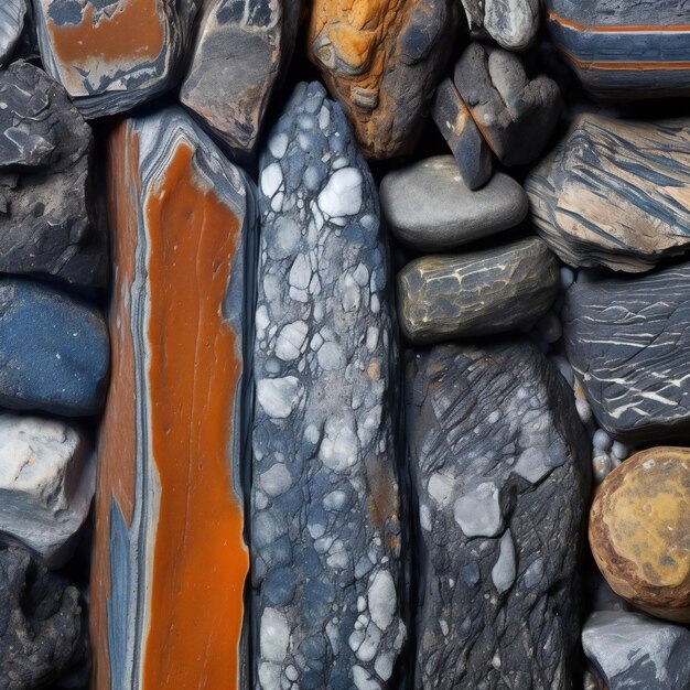 Photo background of stone wall texture close up shot of rock background