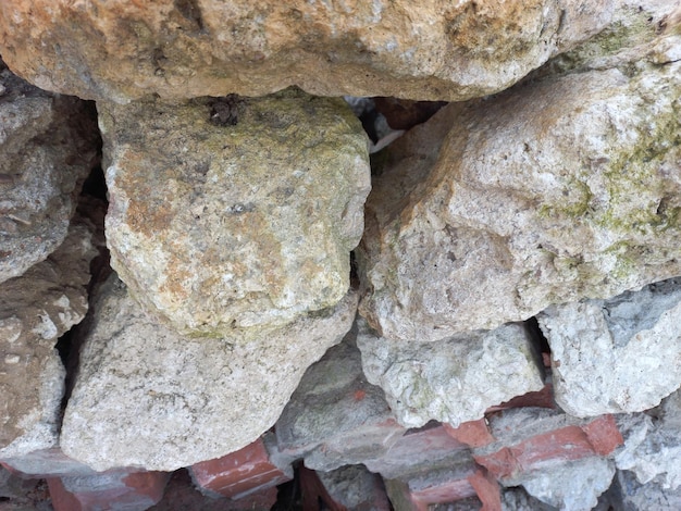 Background of stone wall texture Closeup Selective focus