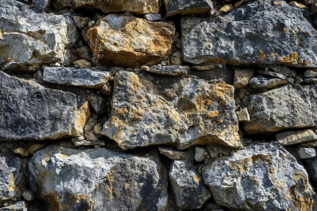 Background of stone wall texture Closeup of stone wall texture