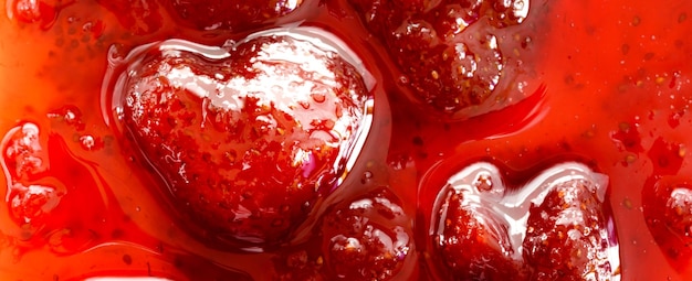 Background of strawberry jam closeup