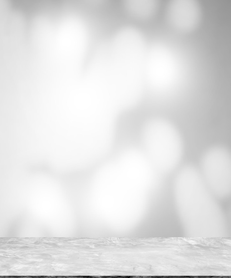 Photo background studio room with wall shadow leaves plantabstract grey cement mockup empty table with white sunlight effect reflection backdropblank free space for product presentationpodium interior