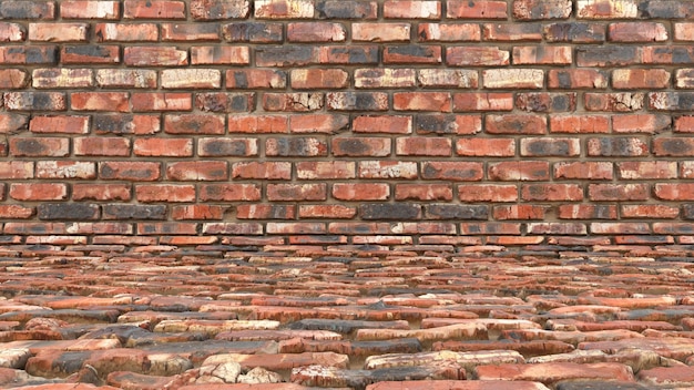 background studio scene with red white and black bricks, Ultra high resolution image