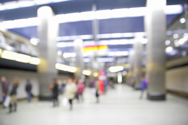 Photo background of subway station out of focus