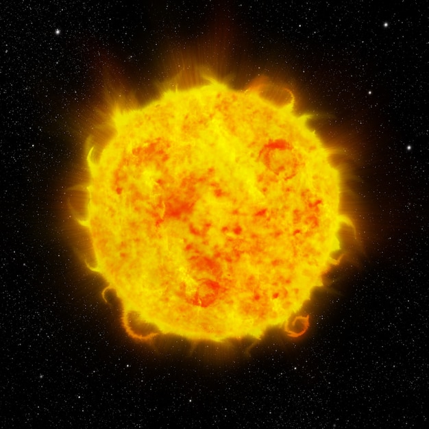 Background of sun and space