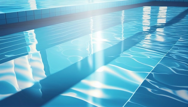 Photo background of a swimming pool with sunny reflections