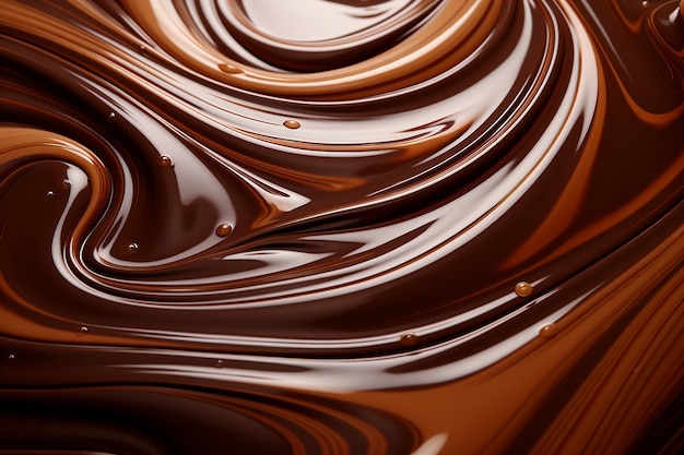 Background of Swirling Melted Chocolate Generative AI