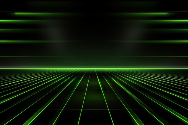 Background technology Gravitational field model glowing lines green neon lines futuristic style generative ai illustration