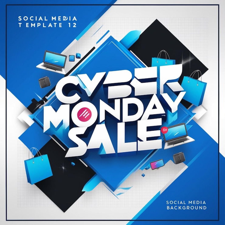 Photo background template for a cyber monday sale