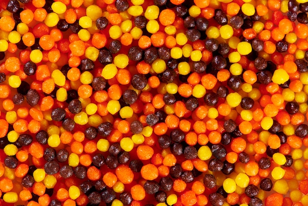 Background texture of bright colorful sweets close-up.