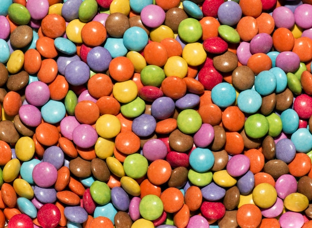 Background texture of brightly colored sweets