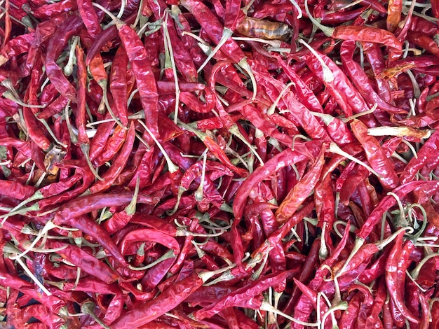 Background Texture of Dry Red Hot Chilies