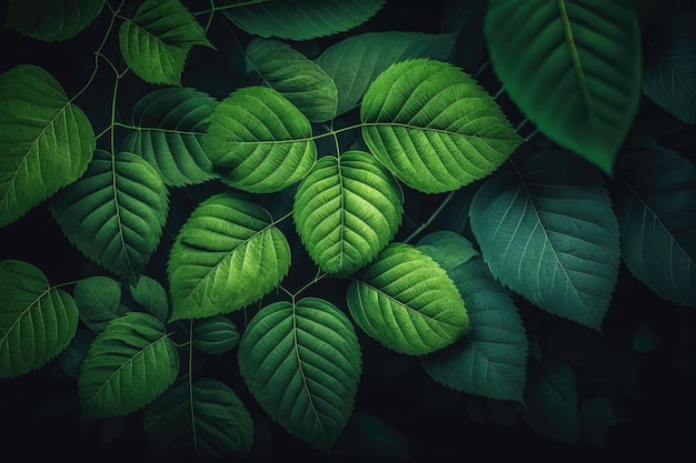 Background texture of green leaves Natural wallpaper and backgrounds