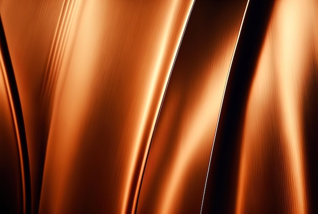 Background or texture made of brushed copper metal