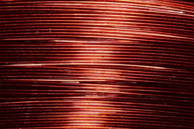Background Texture of Orange Copper Electrical Wire