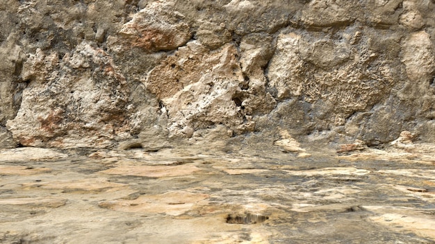 Photo background texture studio scene of coral fort wall, texture of stone castle wall.