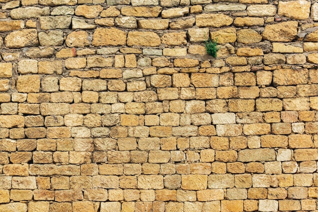 Background texture a wall of rough blocks with cracks between stones