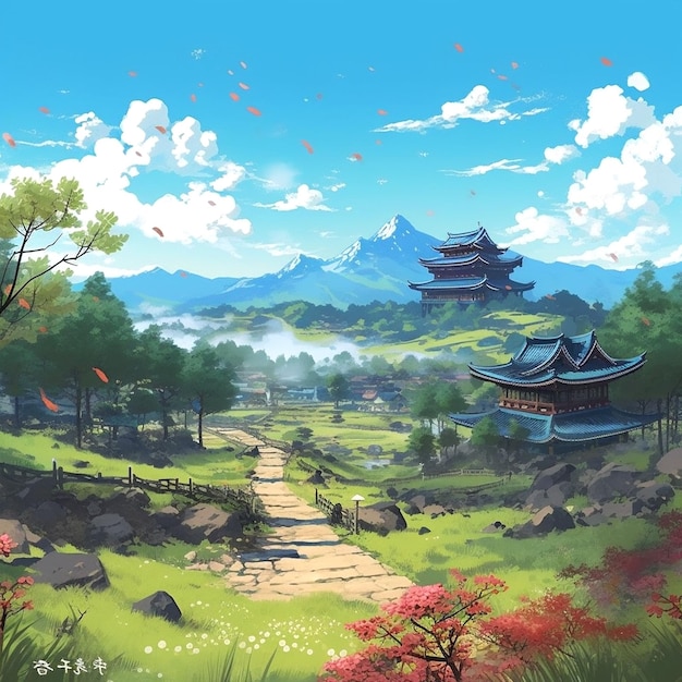 Background that emulates makoto shinkai style