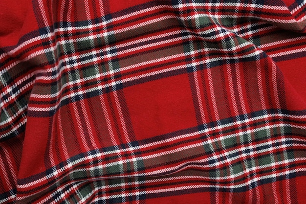 Photo background of traditional checkered christmas fabric