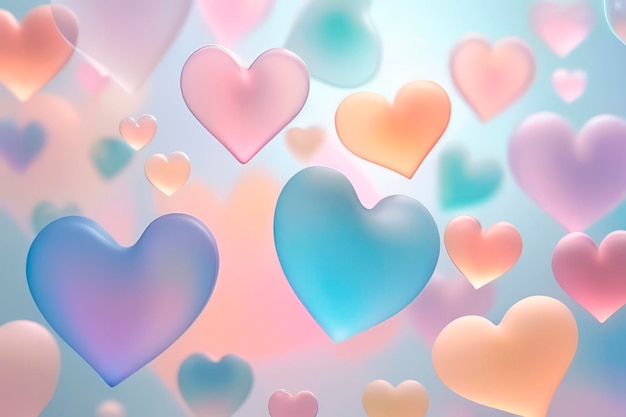 background translucent pastel hearts